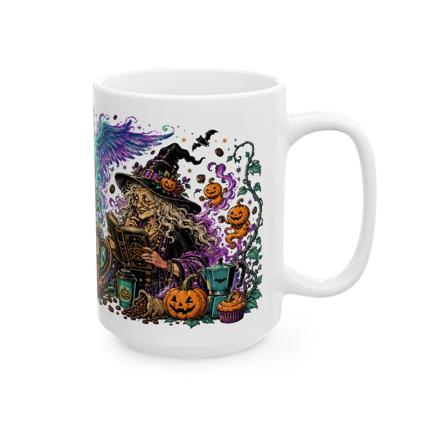 Brewed After Midnight Ceramic Mug – Halloween Witch Coffee Cup (11oz & 15oz)