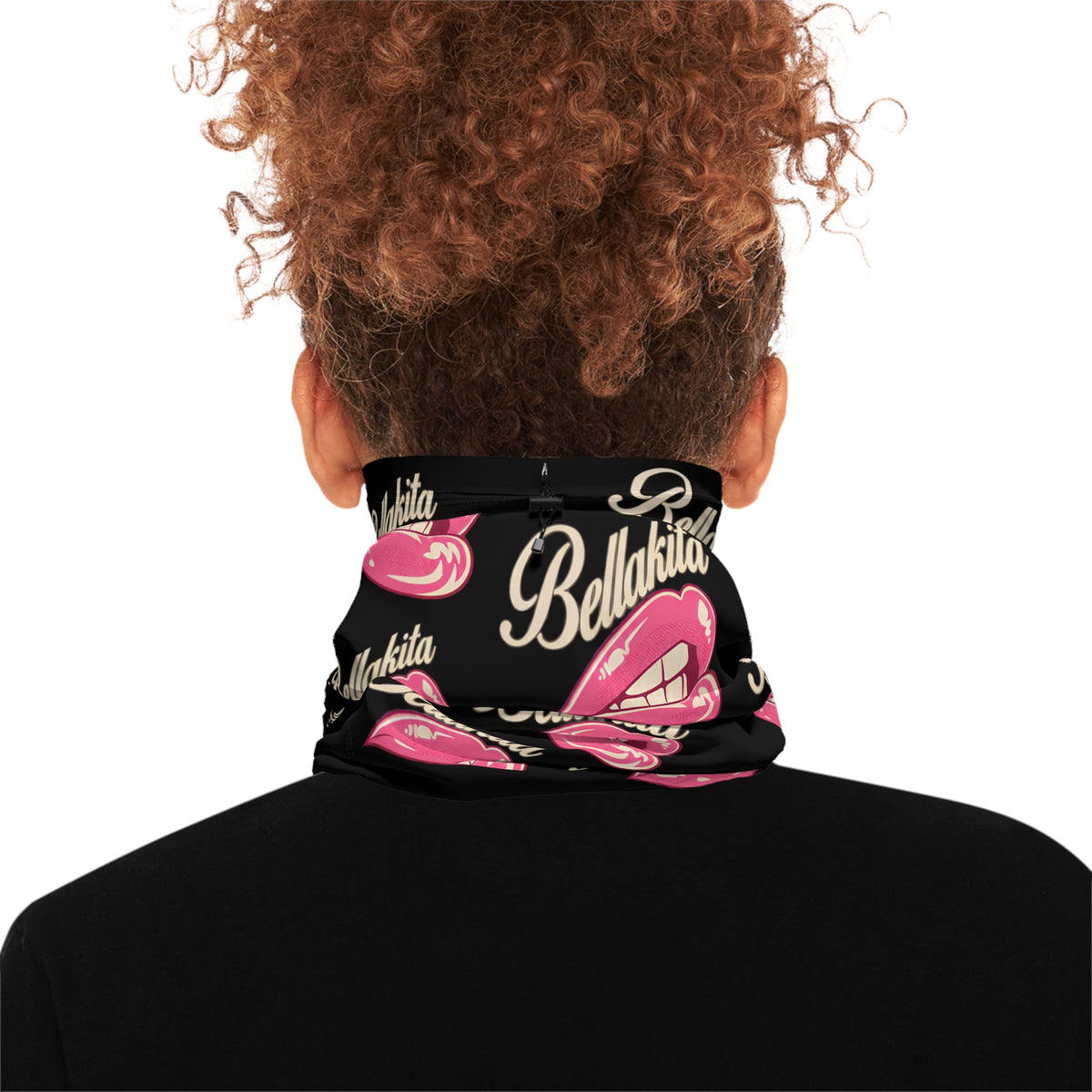 Winter Neck Gaiter with Drawstring – Bellakita Pink Lips Design