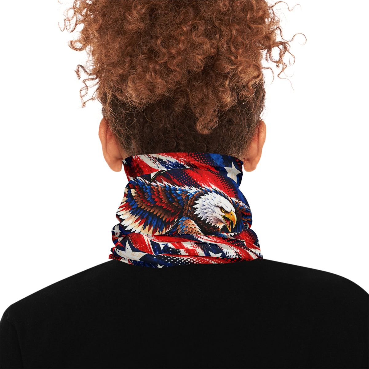 250 Years of Freedom Eagle Neck Gaiter — Patriotic American Flag Face Scarf for 4th of July & Veterans