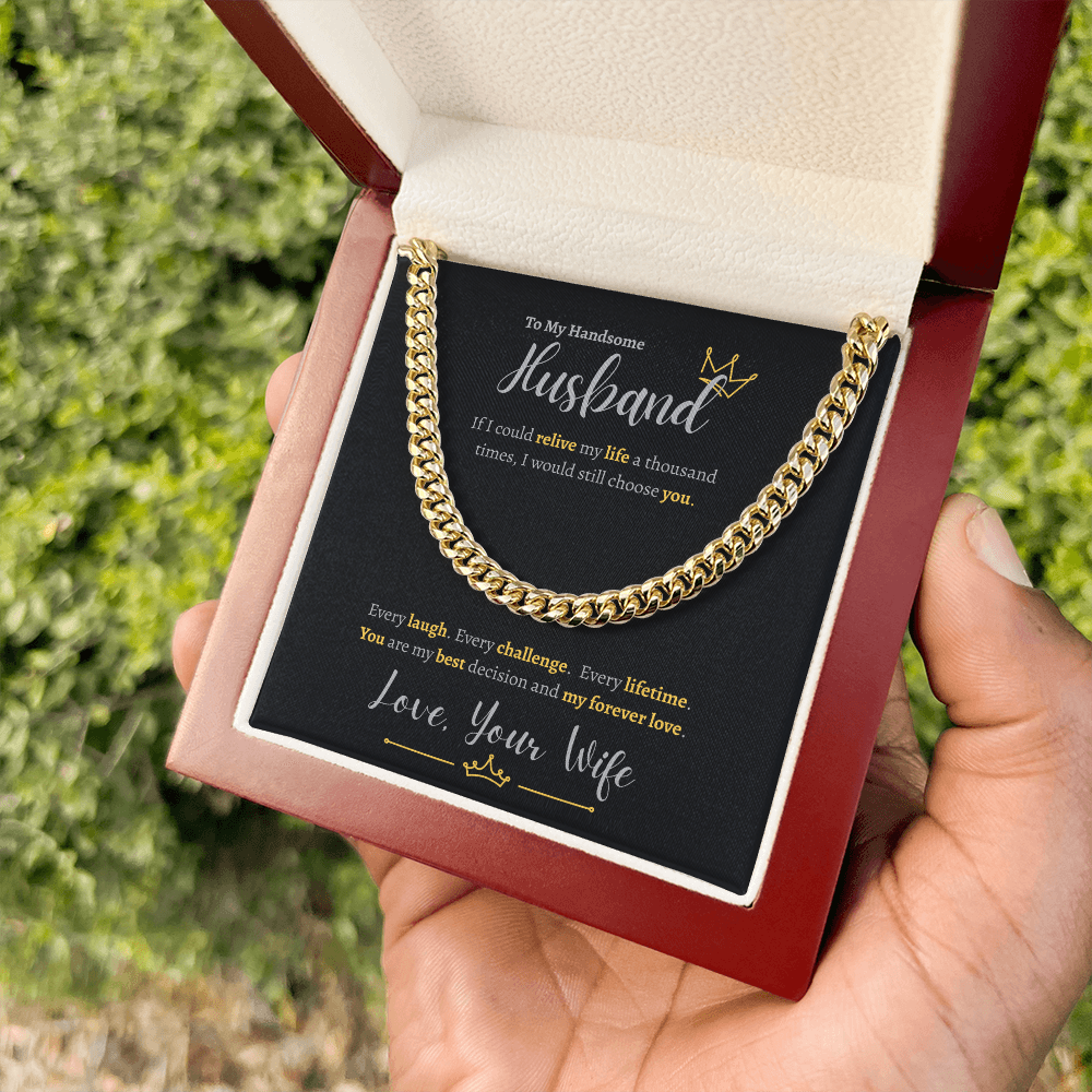 To My Handsome Husband | Cuban Link Chain
