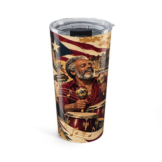 Puerto Rican Music 20oz Tumbler — Salsa & Latin Heritage Travel Cup