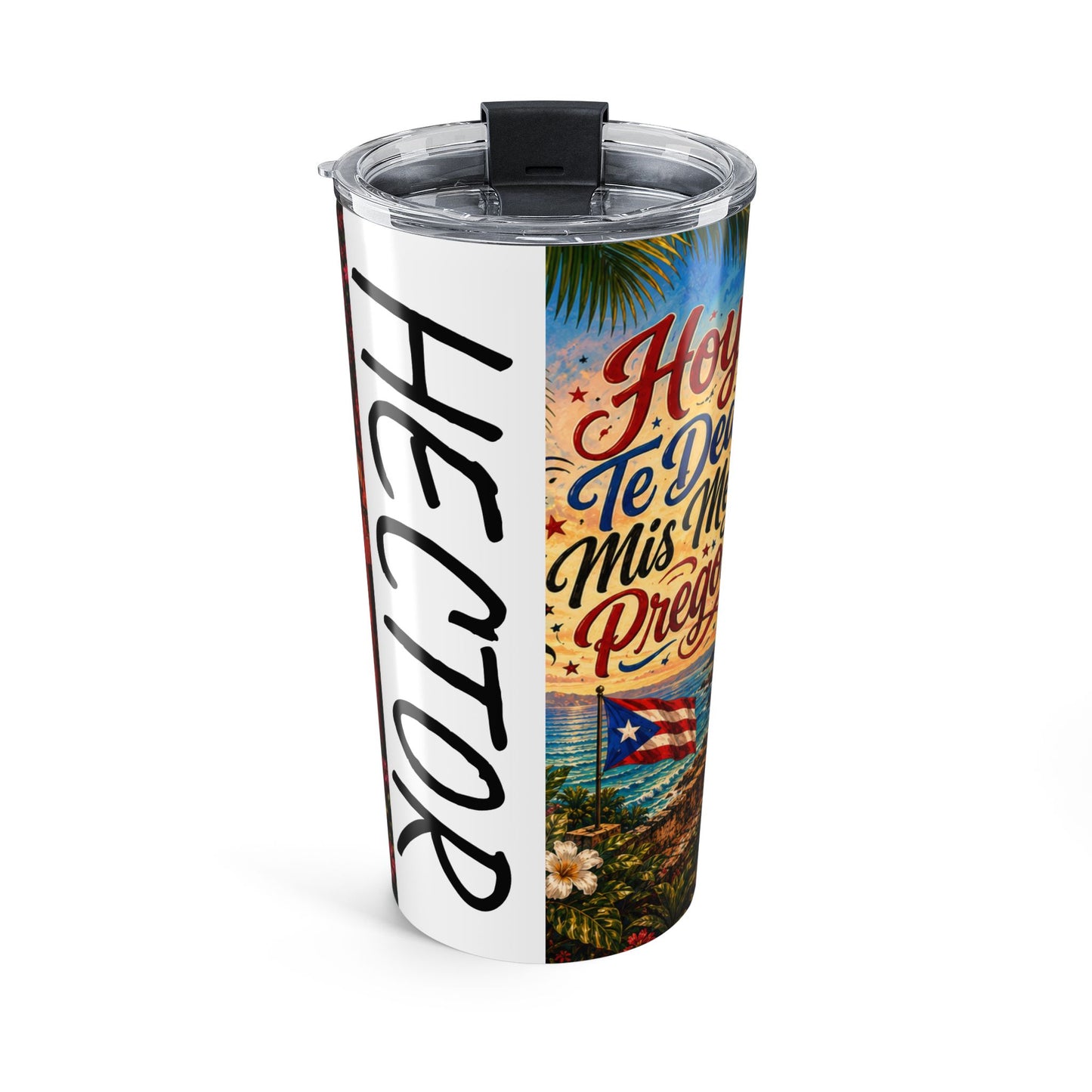 20oz Personalized Puerto Rican Musician Tumbler – 'Hector' Retro Salsa Design