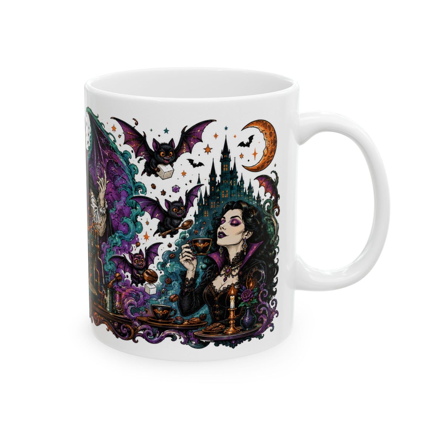 Halloween Vampire Alchemist Mug — Gothic Witchcraft Coffee Cup (11oz/15oz)