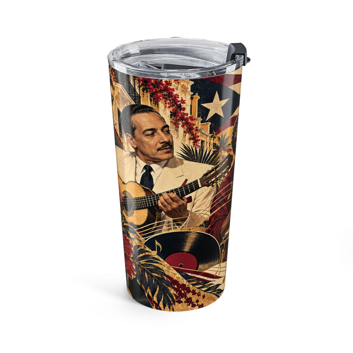 Puerto Rican Music 20oz Tumbler — Salsa & Latin Heritage Travel Cup