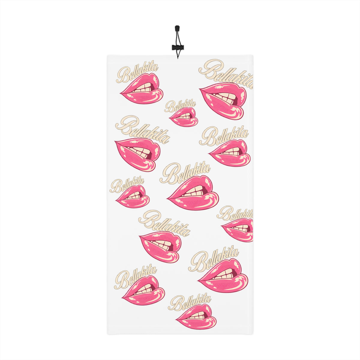 Baddie Pink Lips Winter Neck Gaiter with Drawstring