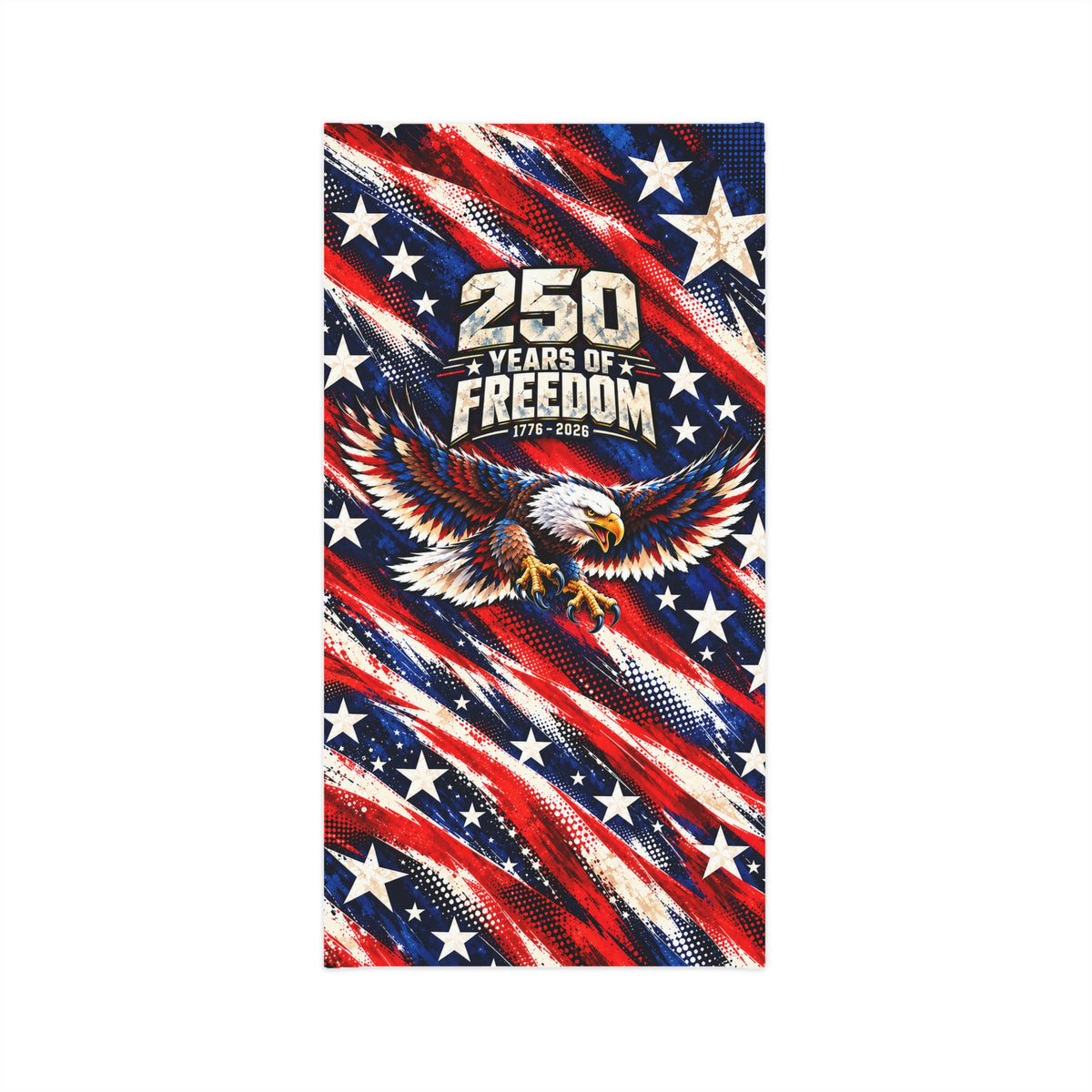 250 Years of Freedom Eagle Neck Gaiter — Patriotic American Flag Face Scarf for 4th of July & Veterans