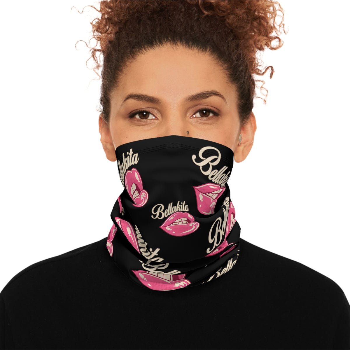 Winter Neck Gaiter with Drawstring – Bellakita Pink Lips Design