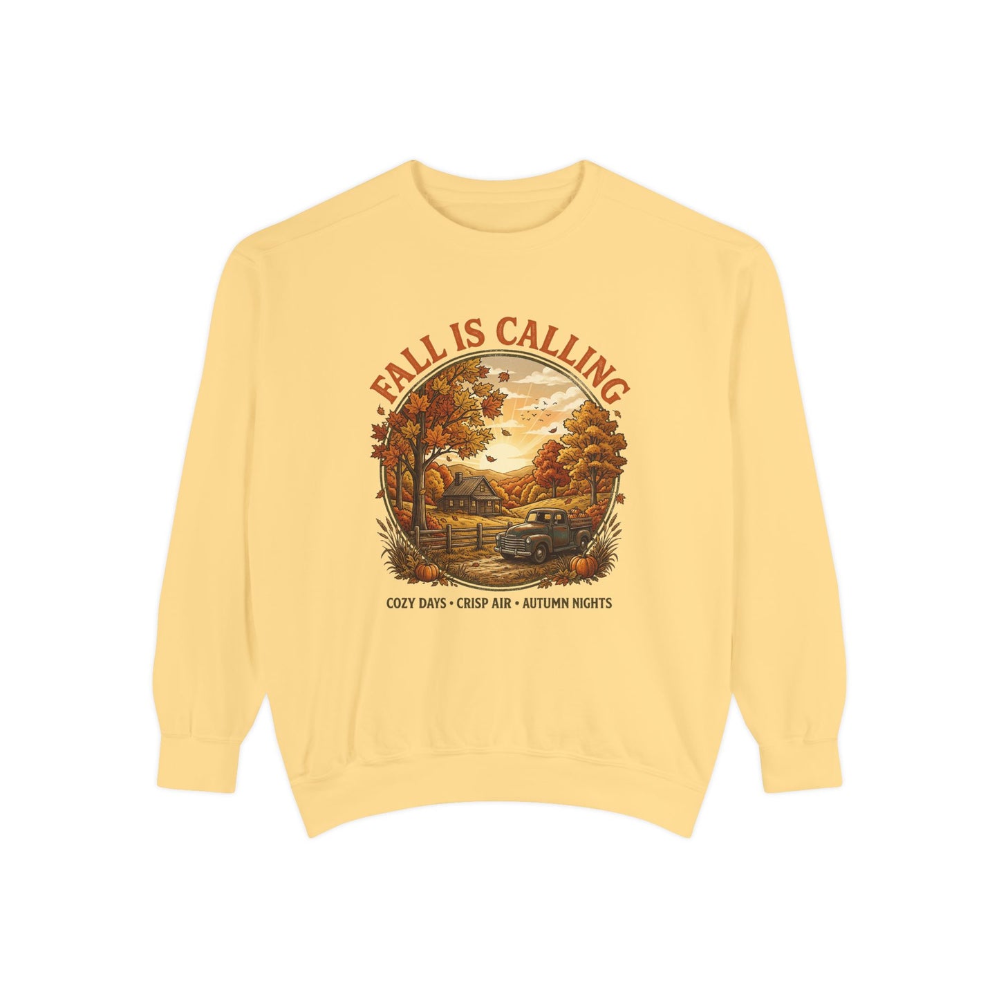 Fall Is Calling Sweatshirt — Cozy Autumn Cabin Graphic Pullover