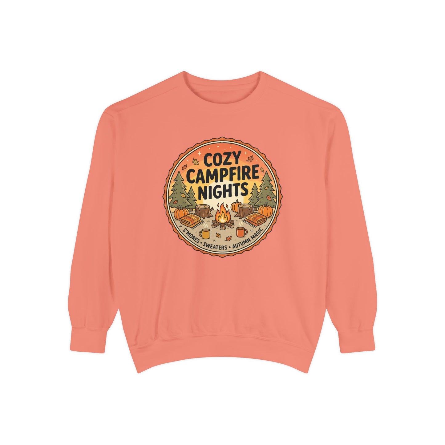 Cozy Campfire Nights Sweatshirt — Vintage Camping Graphic Crewneck