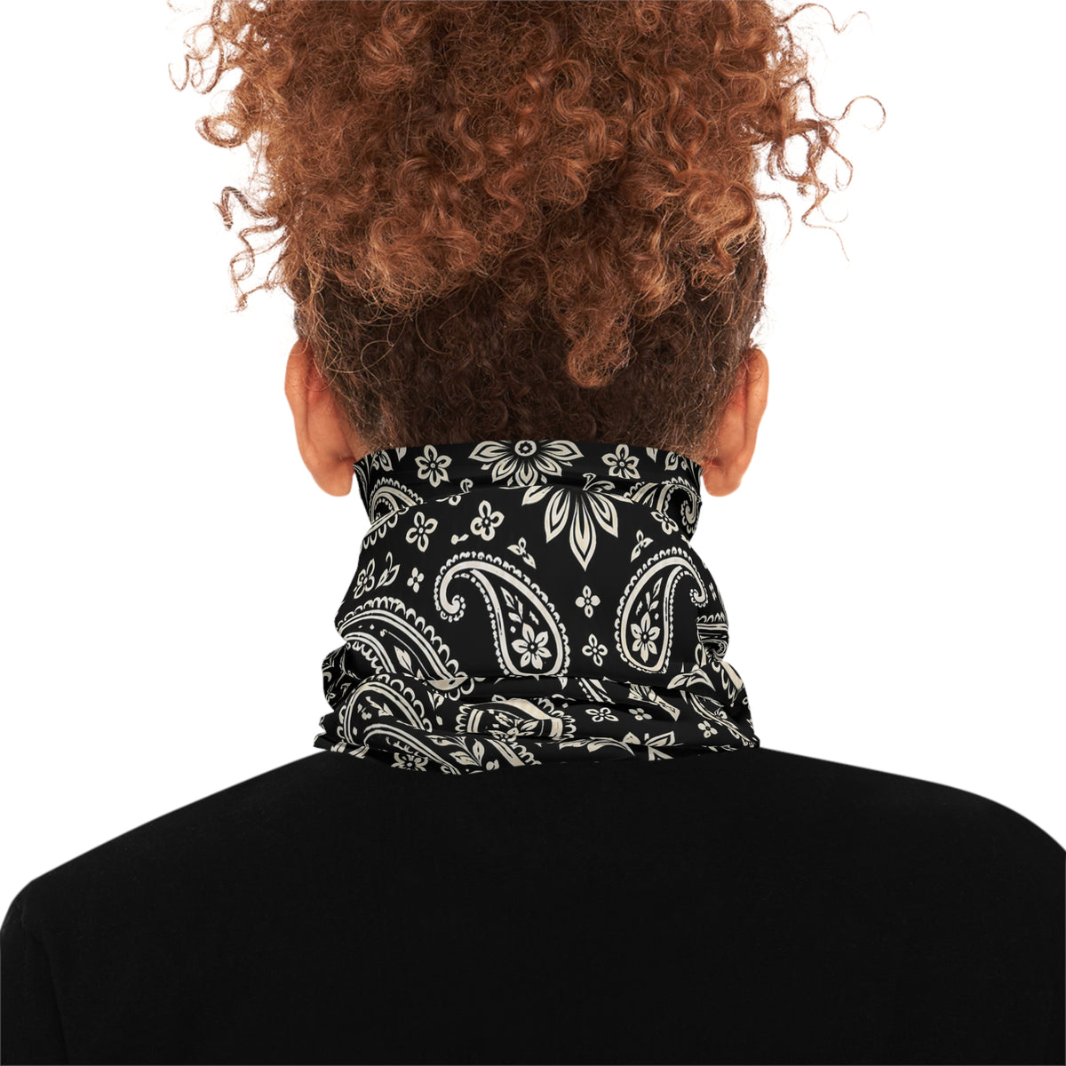 Skull Paisley Neck Gaiter — Black Bandana Face Covering