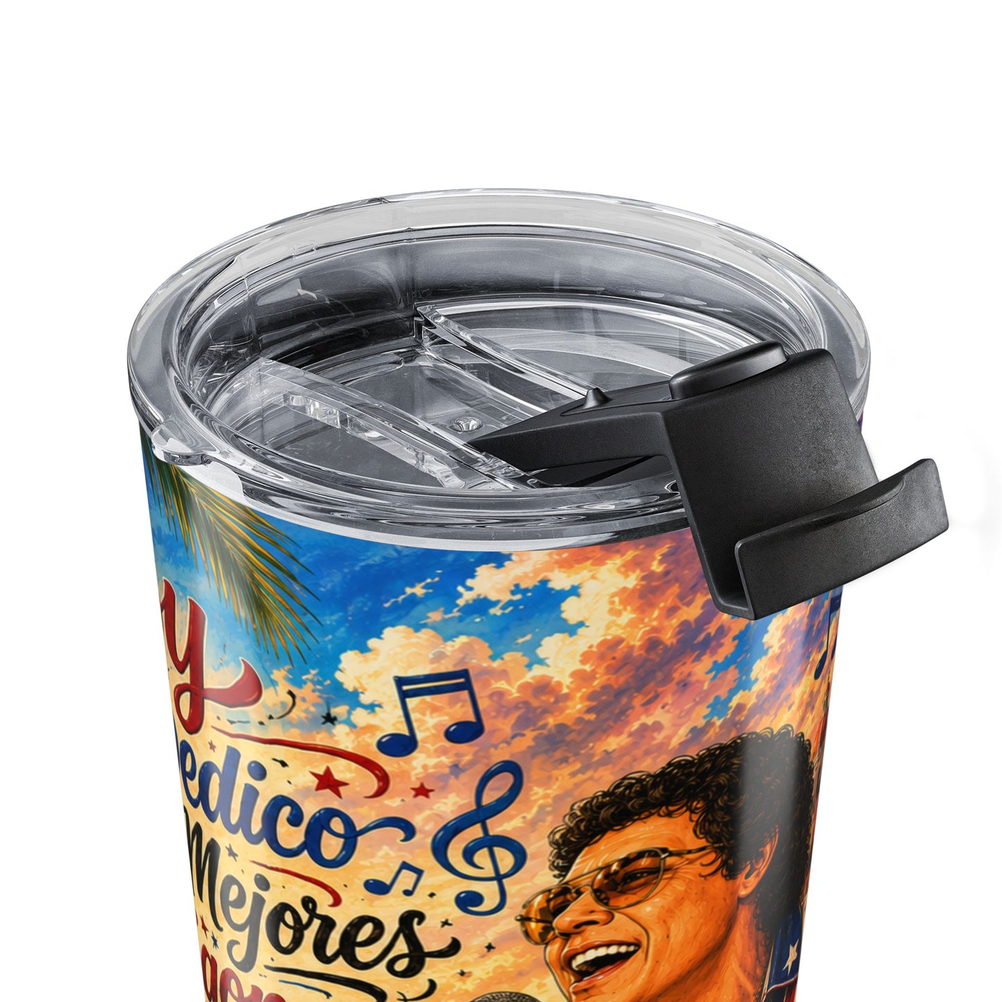 20oz Personalized Puerto Rican Musician Tumbler – 'Hector' Retro Salsa Design