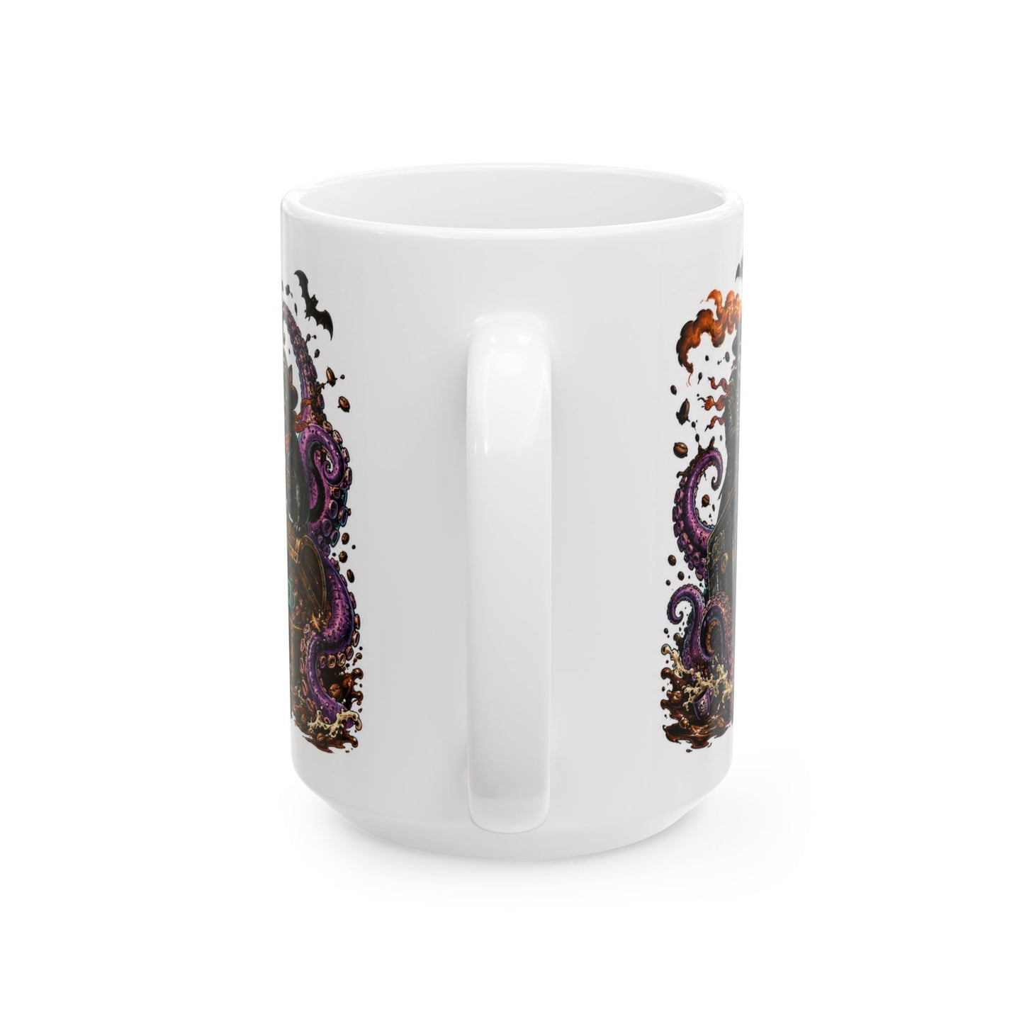 Release the Caffeine Ceramic Mug — Octopus Lighthouse Coffee Lover Mug (11oz/15oz)