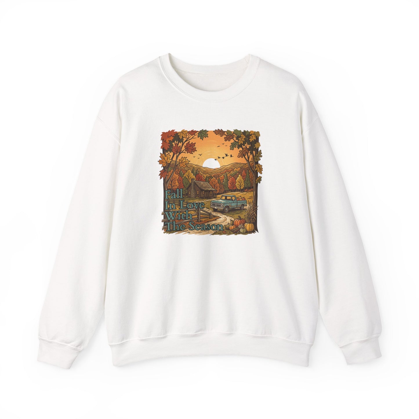 Autumn Cabin Sunset Crewneck Sweatshirt