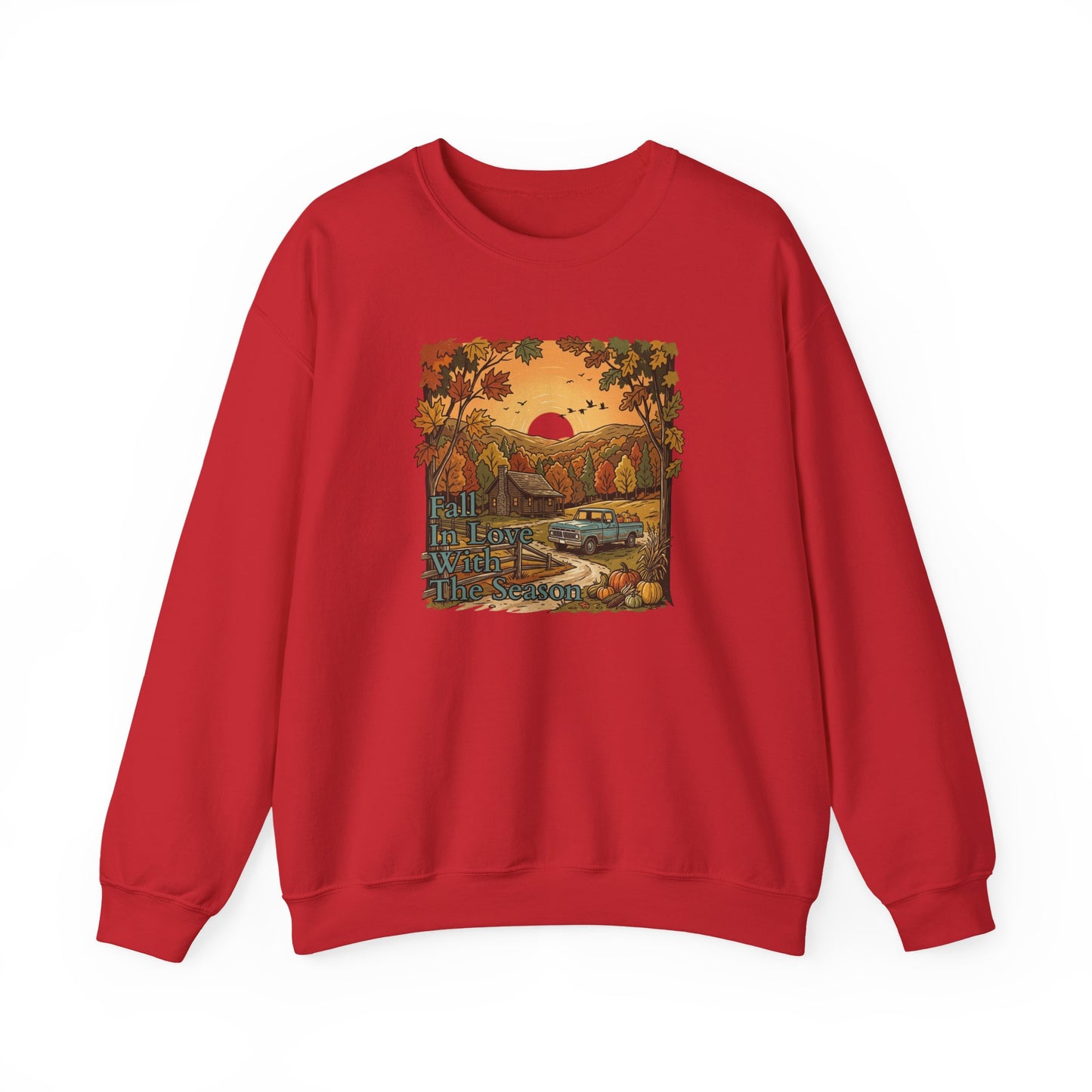 Autumn Cabin Sunset Crewneck Sweatshirt