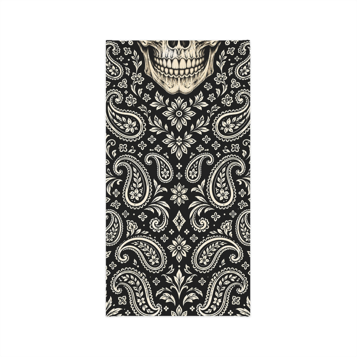 Skull Paisley Neck Gaiter — Black Bandana Face Covering