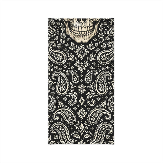 Skull Paisley Neck Gaiter — Black Bandana Face Covering