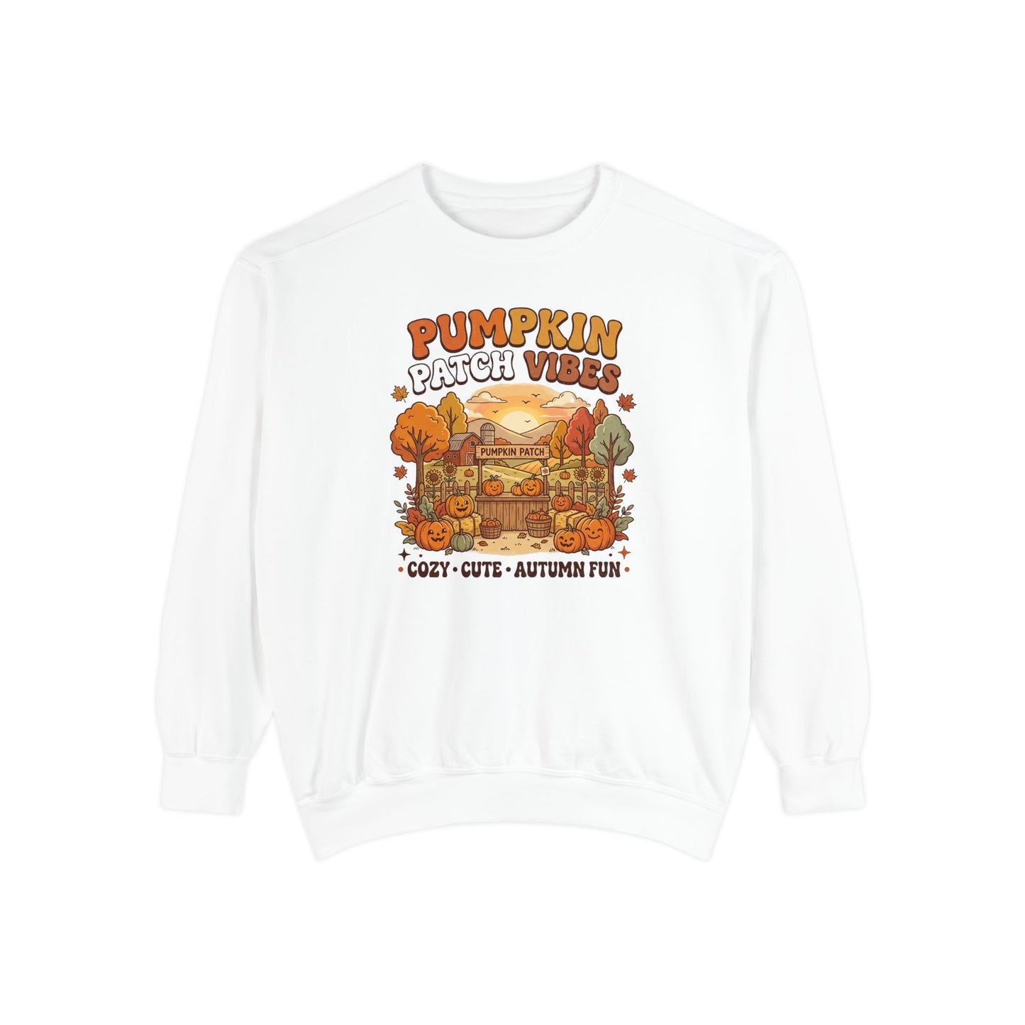 Pumpkin Patch Vibes Sweatshirt — Cozy Autumn Fall Graphic
