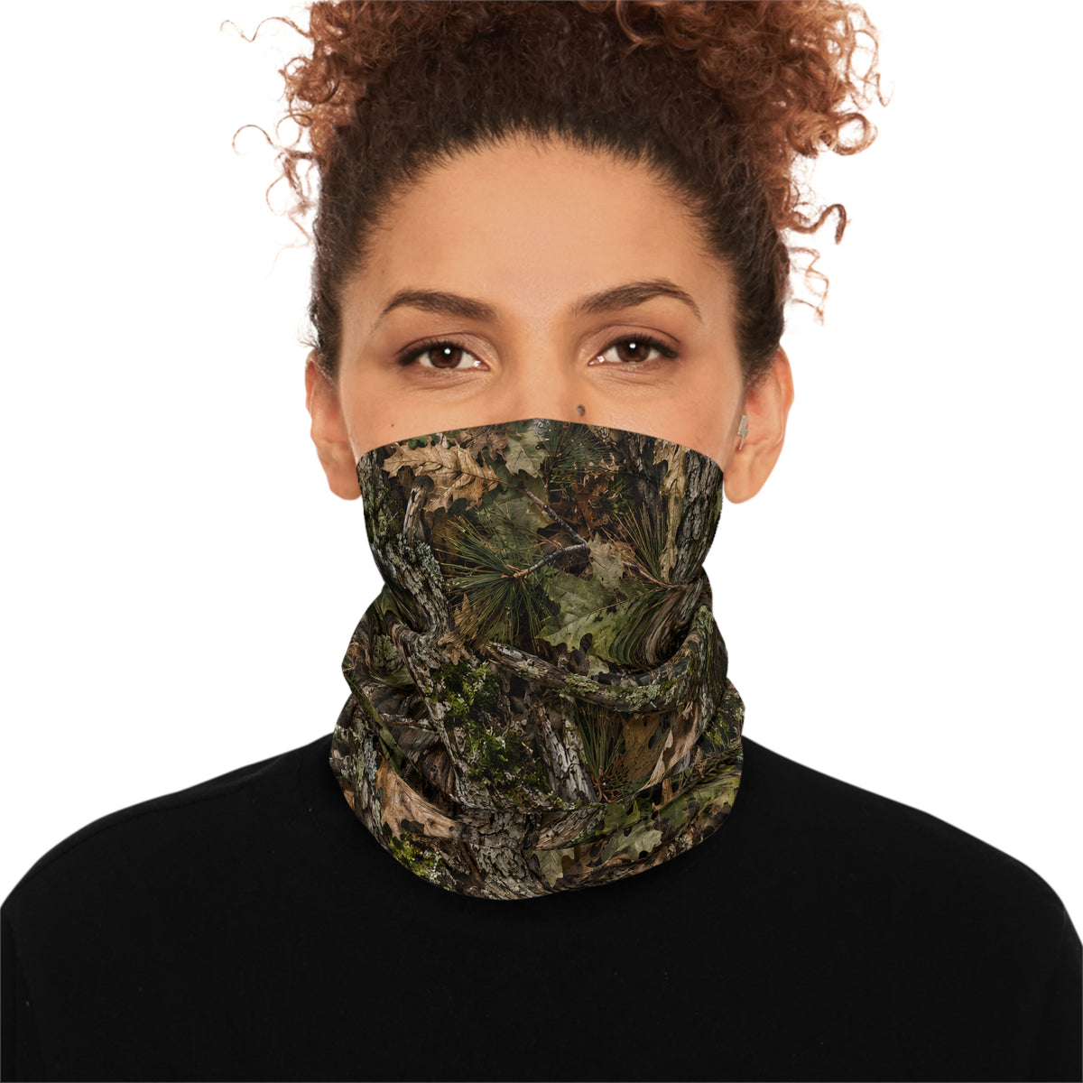 Winter Neck Gaiter with Drawstring – Woodland Camouflage