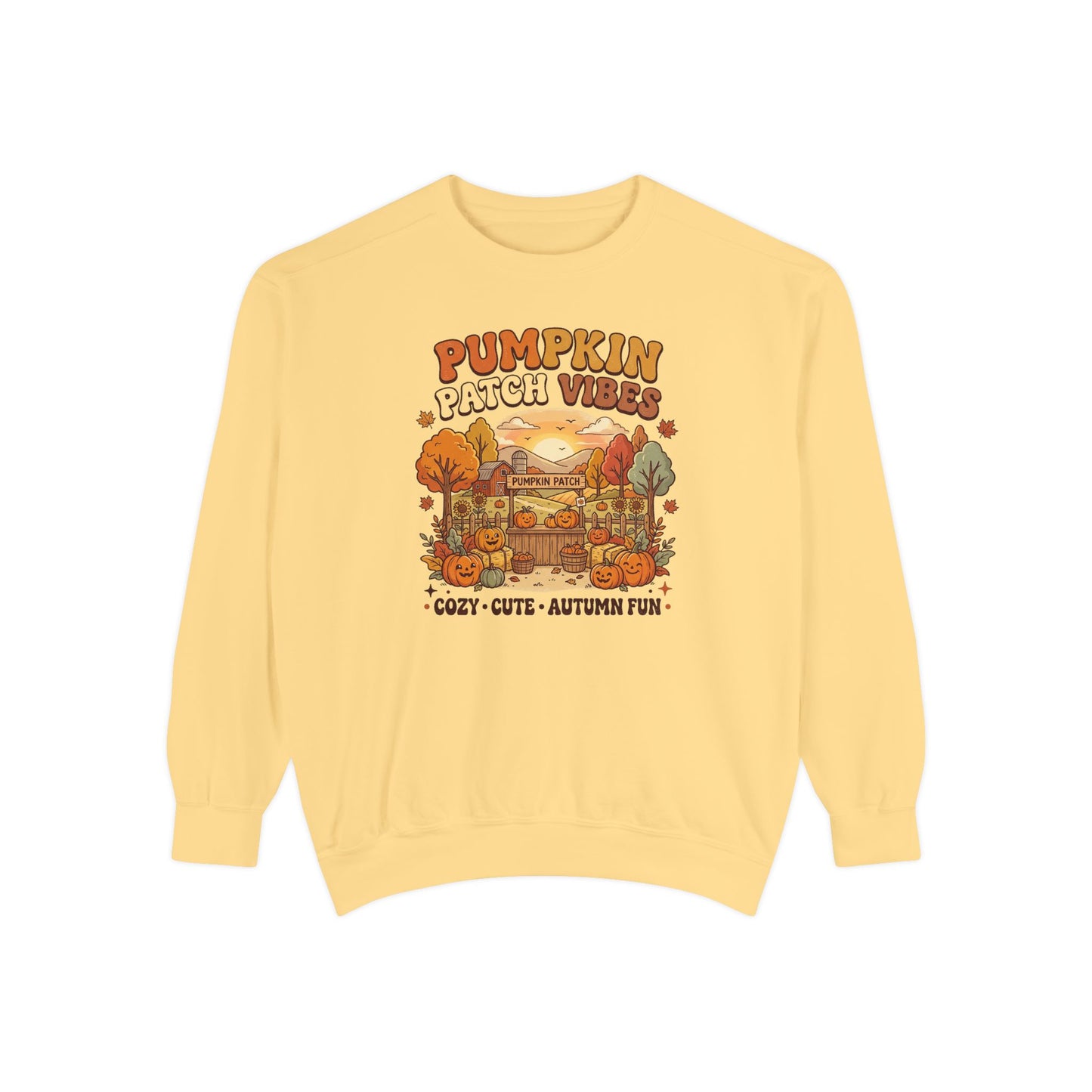 Pumpkin Patch Vibes Sweatshirt — Cozy Autumn Fall Graphic