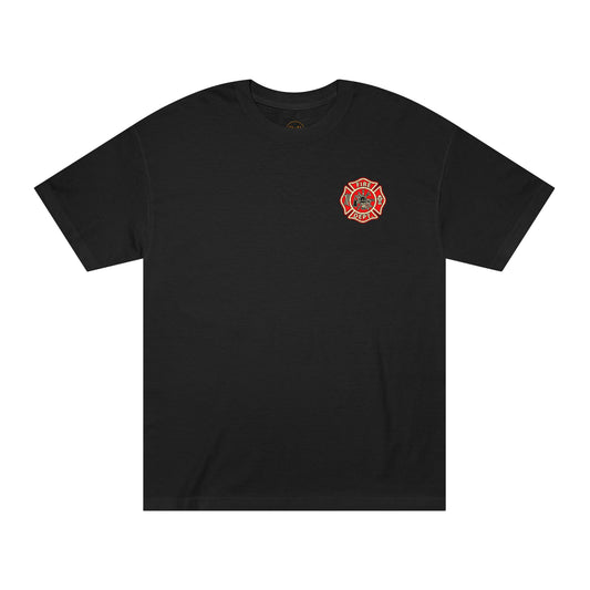 Firefighter Tee — “WEE WOO SQUAD” American Flag Backprint | Answer the Call