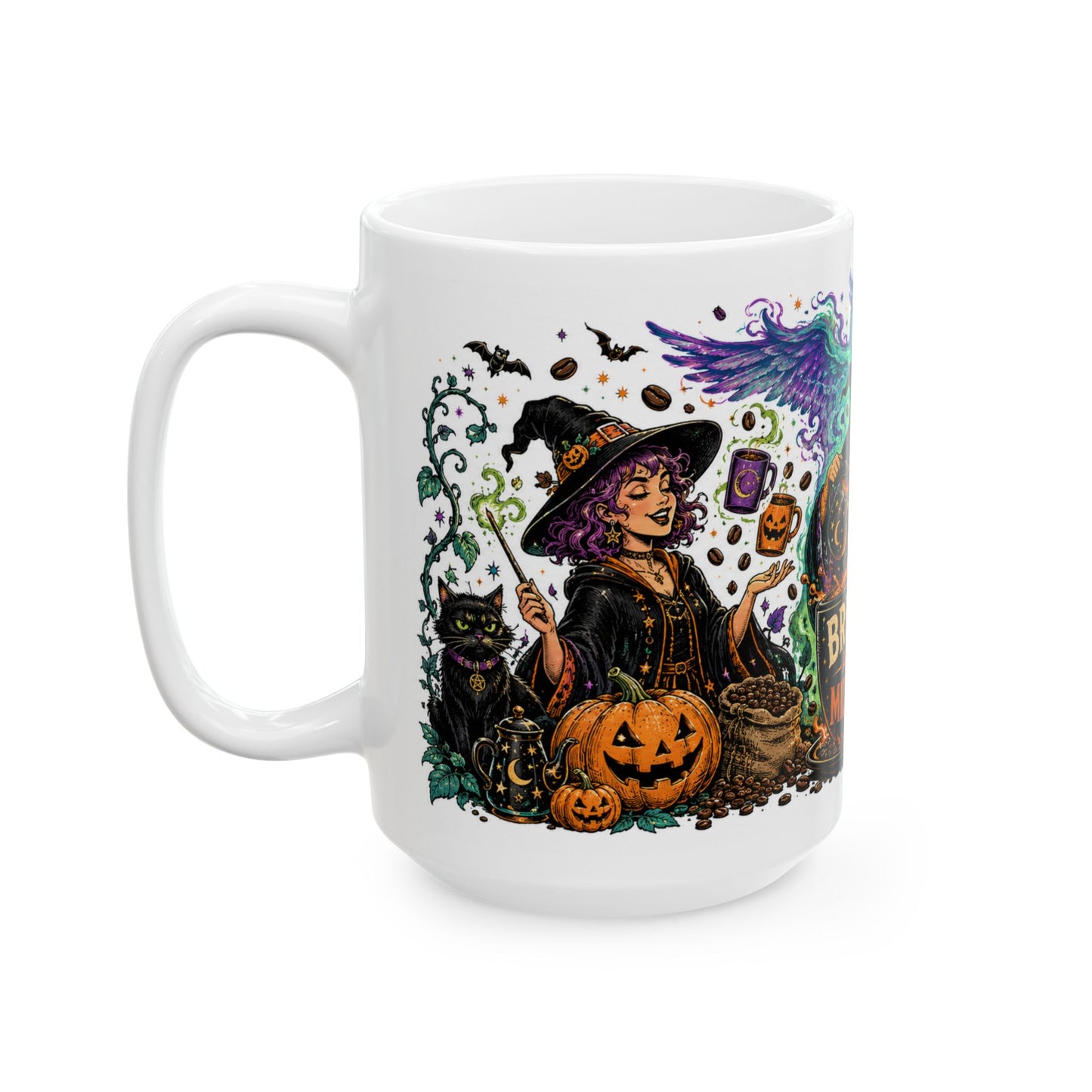 Brewed After Midnight Ceramic Mug – Halloween Witch Coffee Cup (11oz & 15oz)