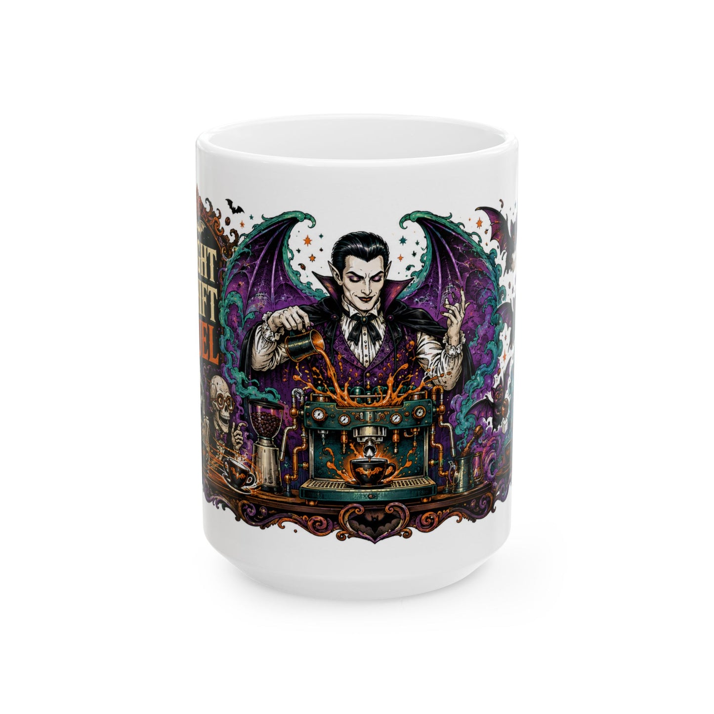 Halloween Vampire Alchemist Mug — Gothic Witchcraft Coffee Cup (11oz/15oz)