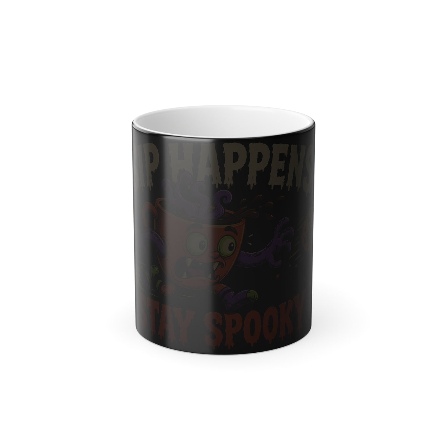 Color Morphing Mug — "Sip Happens" Halloween Spooky Coffee Mug (11 oz)