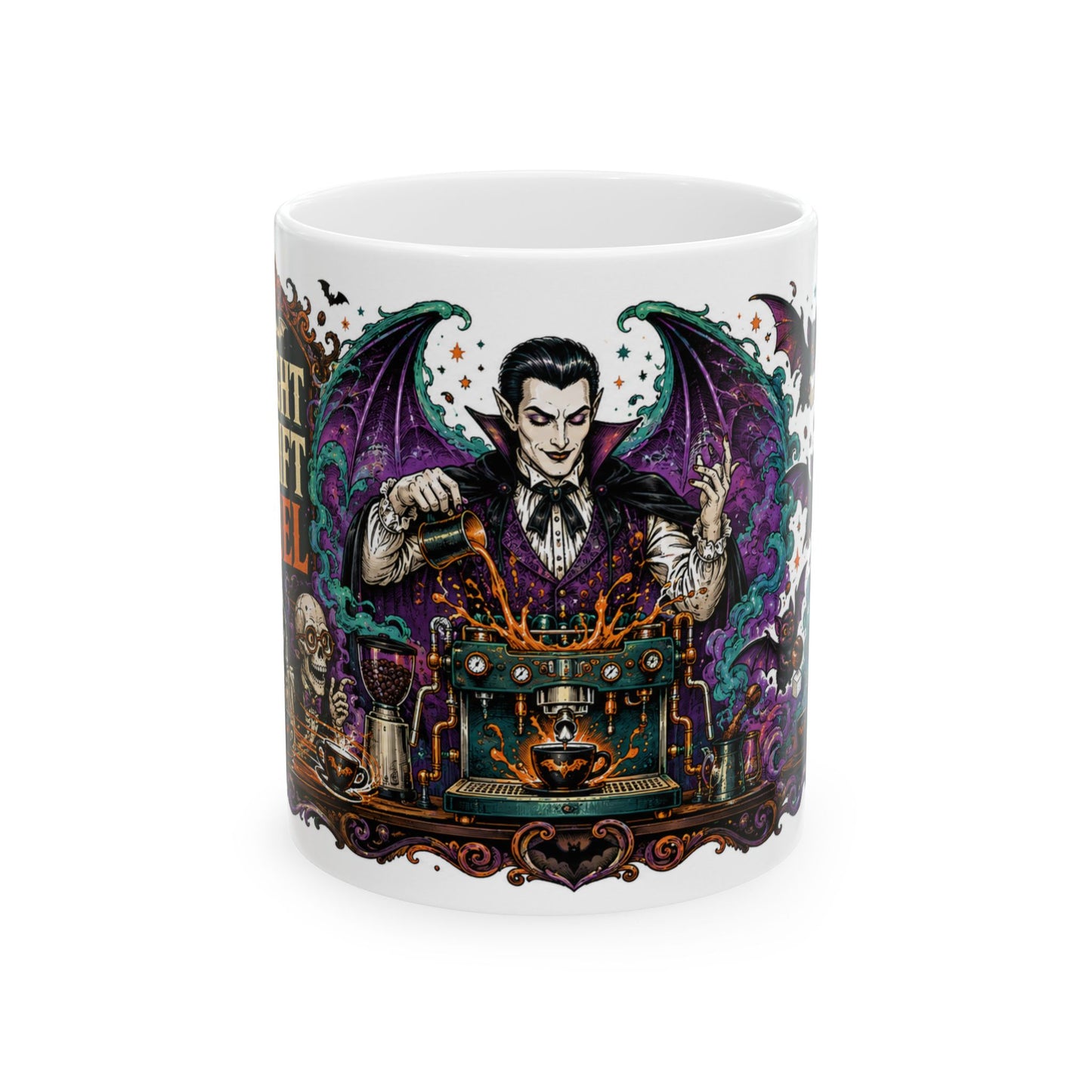 Halloween Vampire Alchemist Mug — Gothic Witchcraft Coffee Cup (11oz/15oz)
