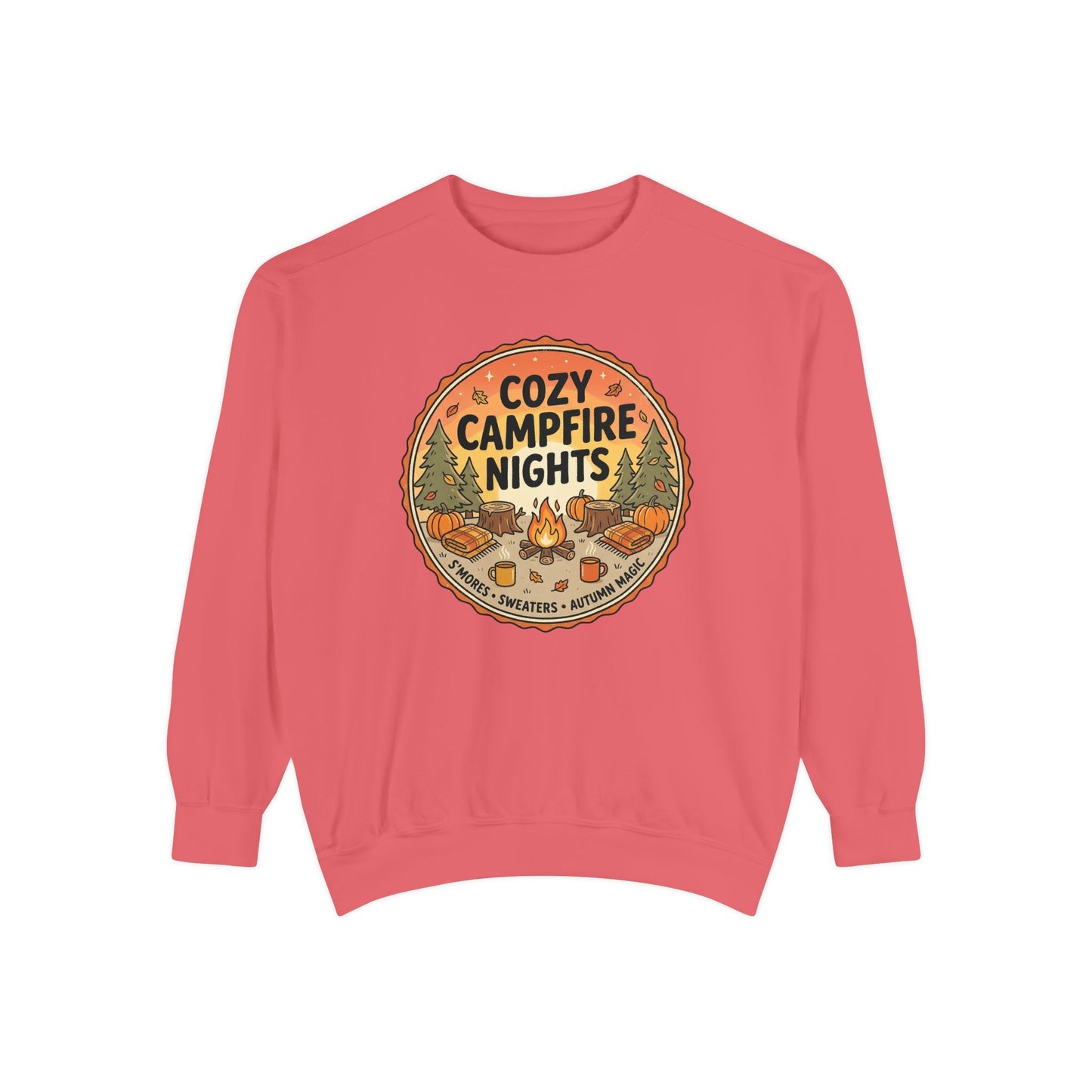 Cozy Campfire Nights Sweatshirt — Vintage Camping Graphic Crewneck