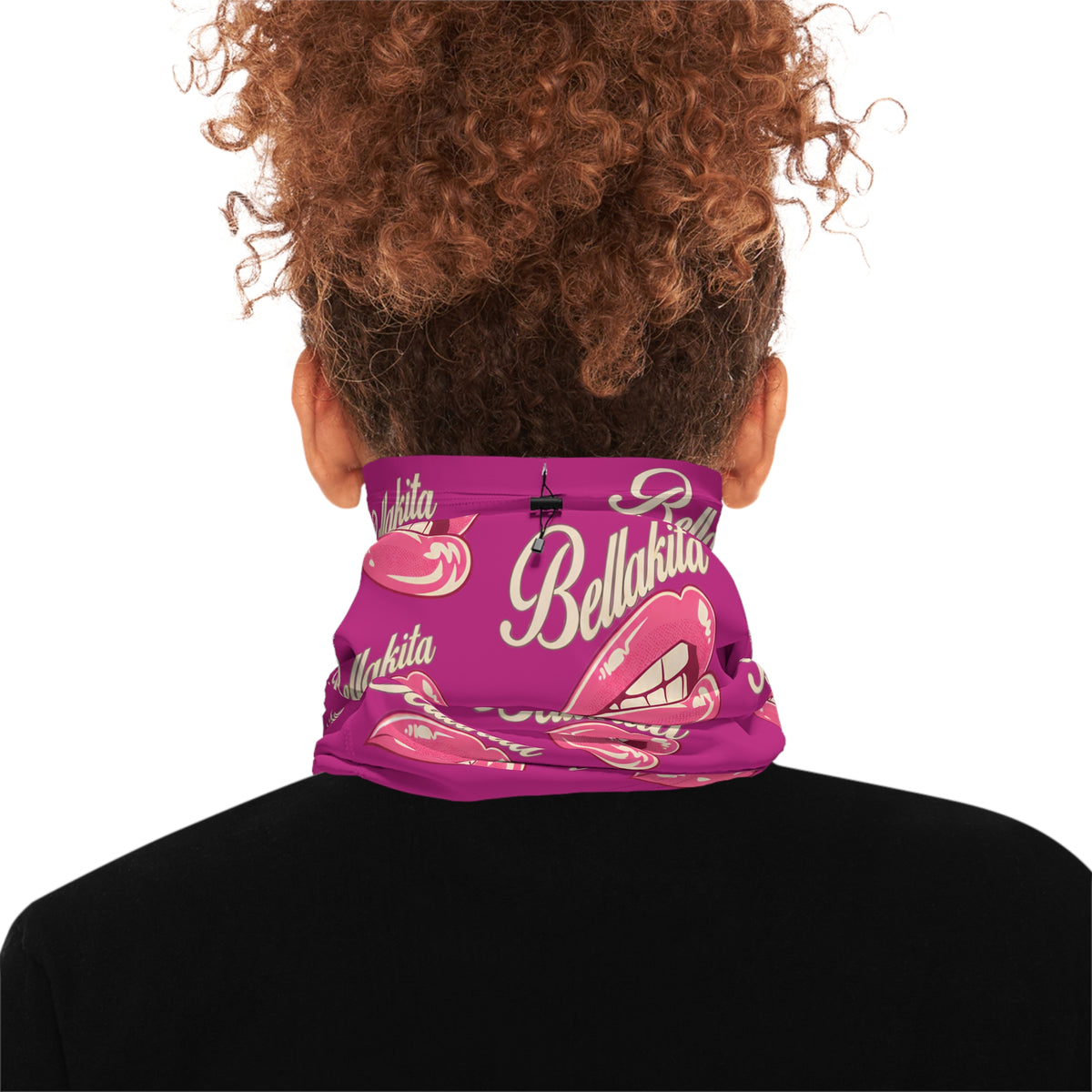 Belakita Lips Winter Neck Gaiter with Drawstring