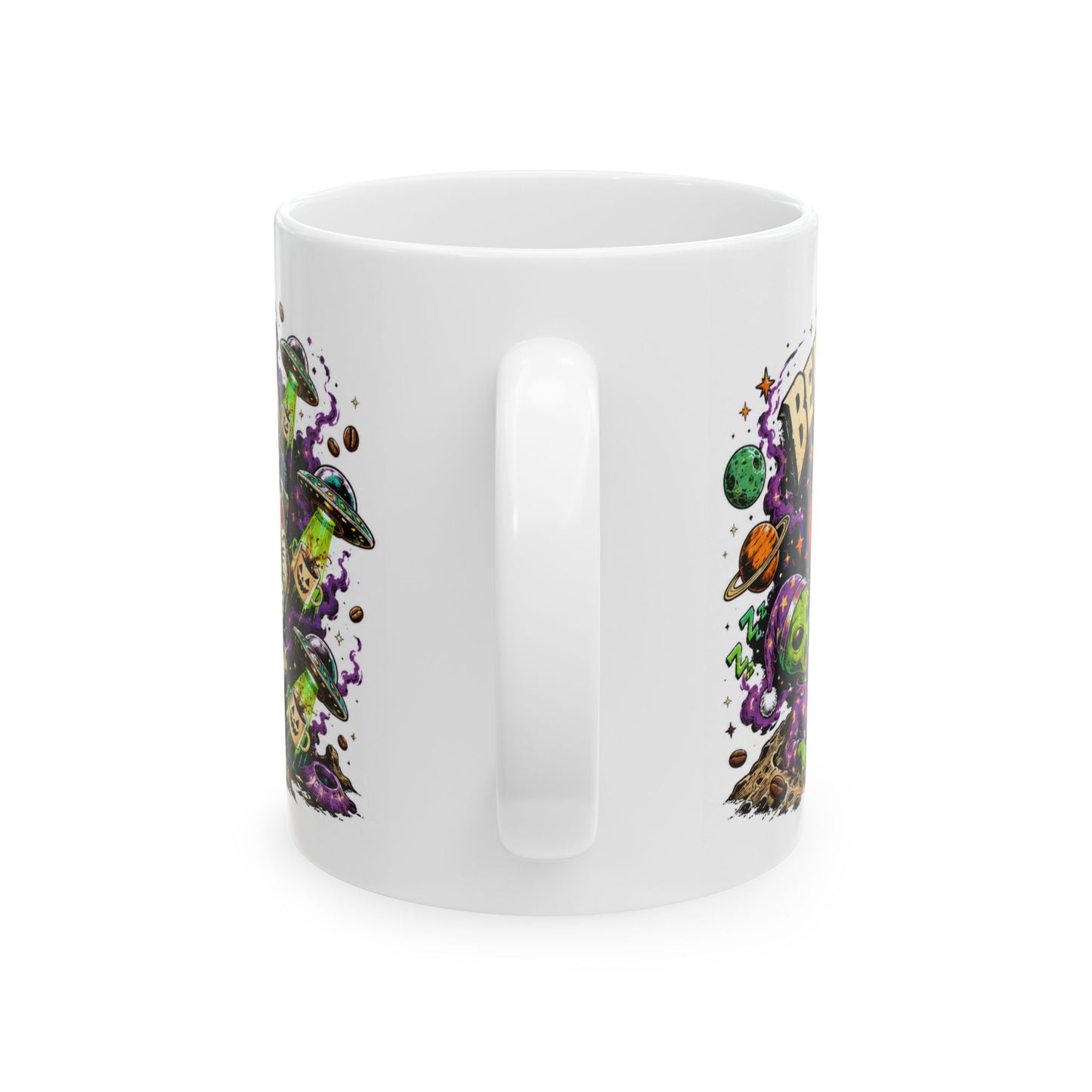 Halloween Alien Abduction Coffee Mug – Jack-O’-Lantern UFO Ceramic Mug (11oz & 15oz)