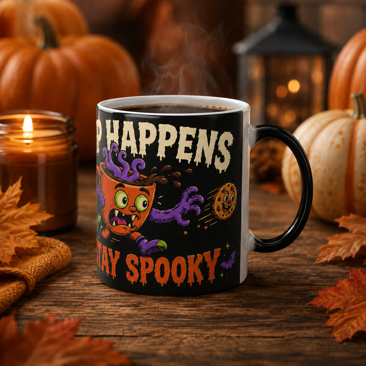 Color Morphing Mug — "Sip Happens" Halloween Spooky Coffee Mug (11 oz)