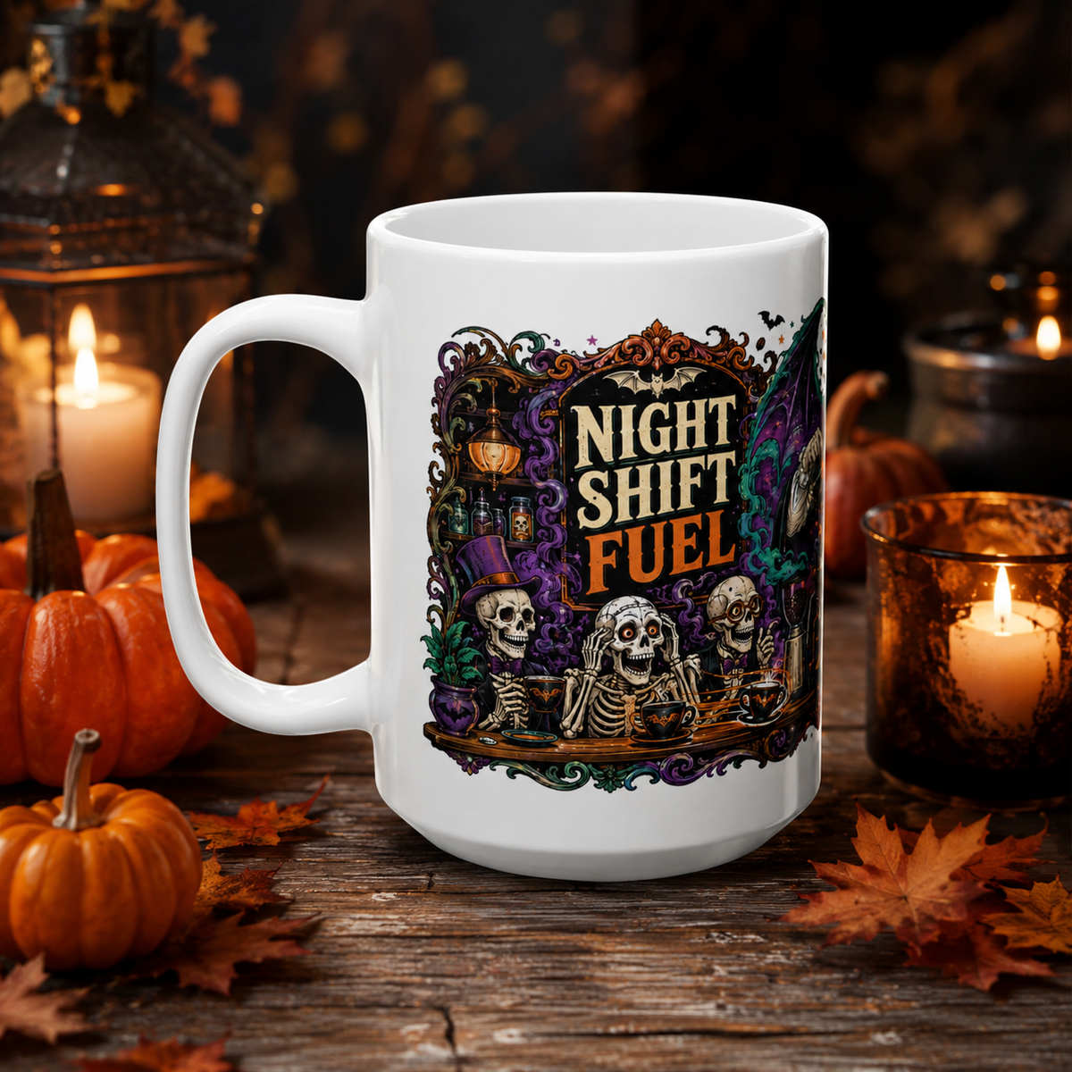 Halloween Vampire Alchemist Mug — Gothic Witchcraft Coffee Cup (11oz/15oz)