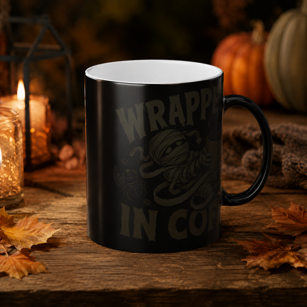 Wrapped Up In Coffee - Color Changing Mug — Mummy Halloween 11oz