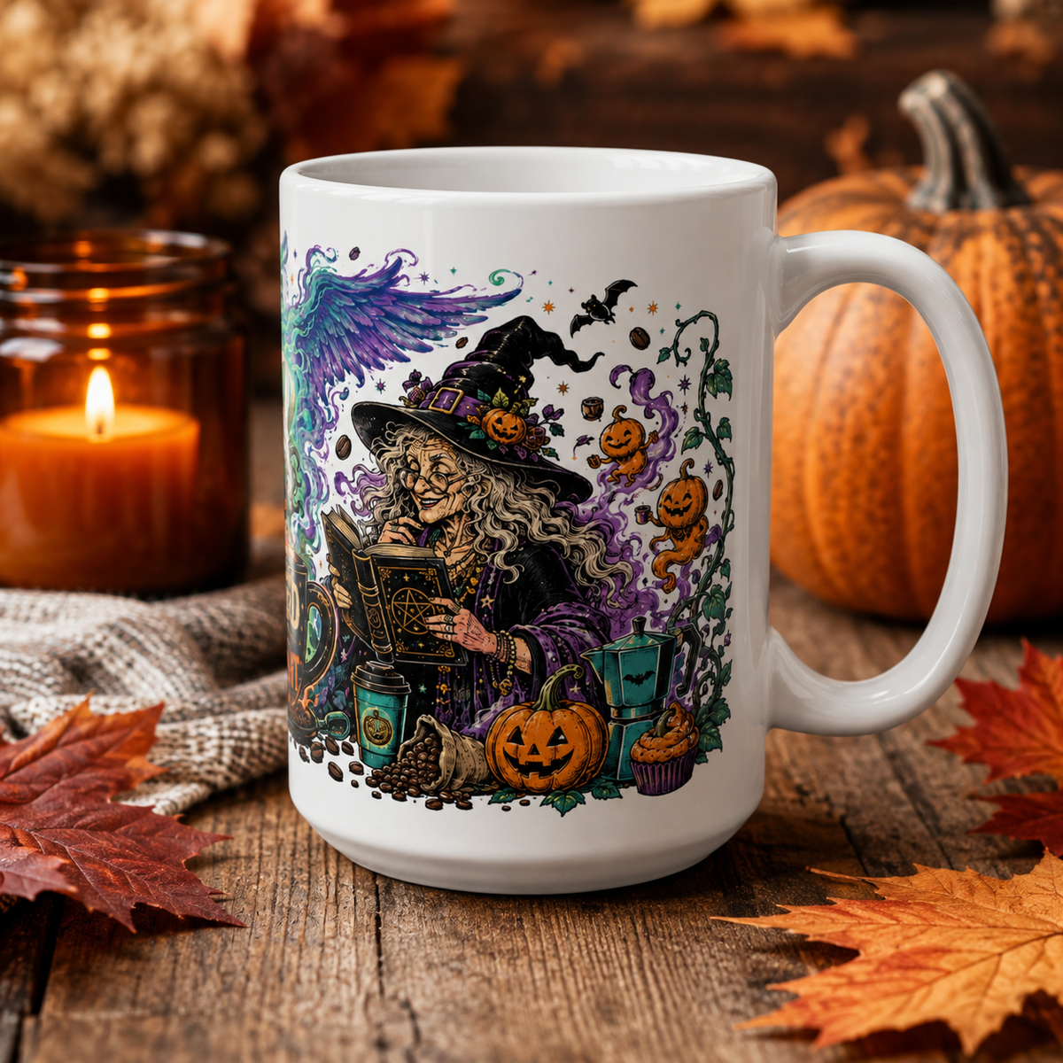 Brewed After Midnight Ceramic Mug – Halloween Witch Coffee Cup (11oz & 15oz)