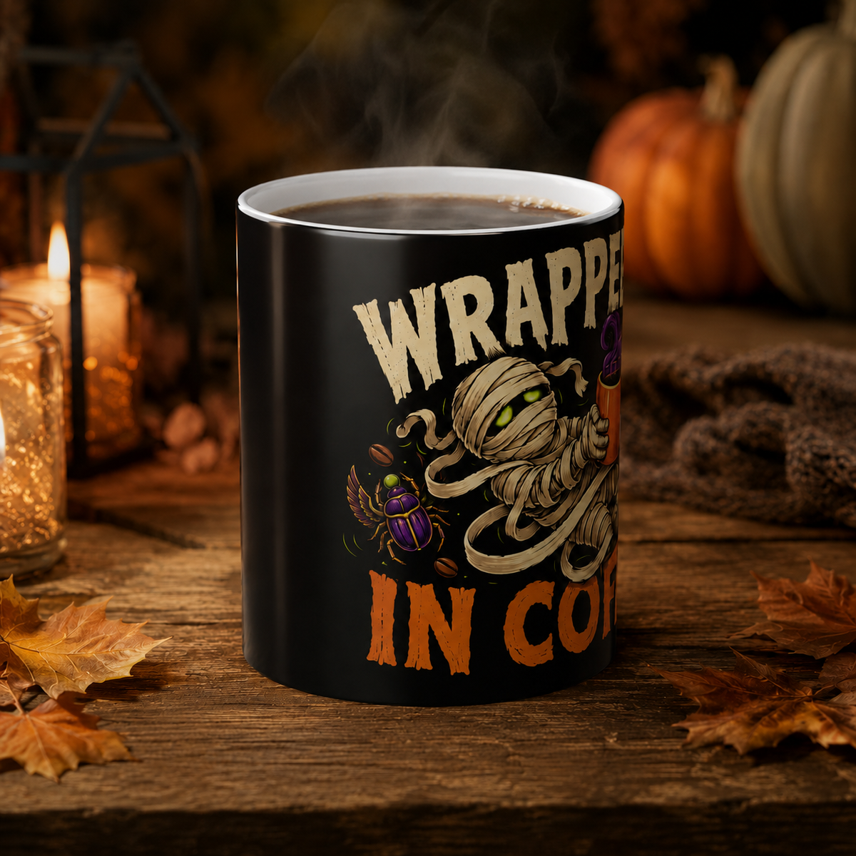 Wrapped Up In Coffee - Color Changing Mug — Mummy Halloween 11oz