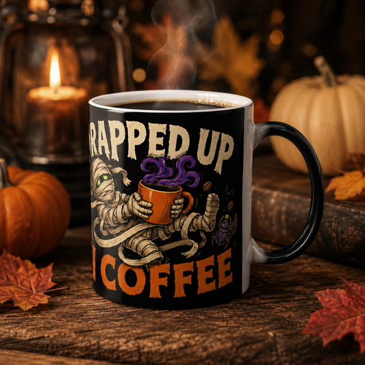 Wrapped Up In Coffee - Color Changing Mug — Mummy Halloween 11oz