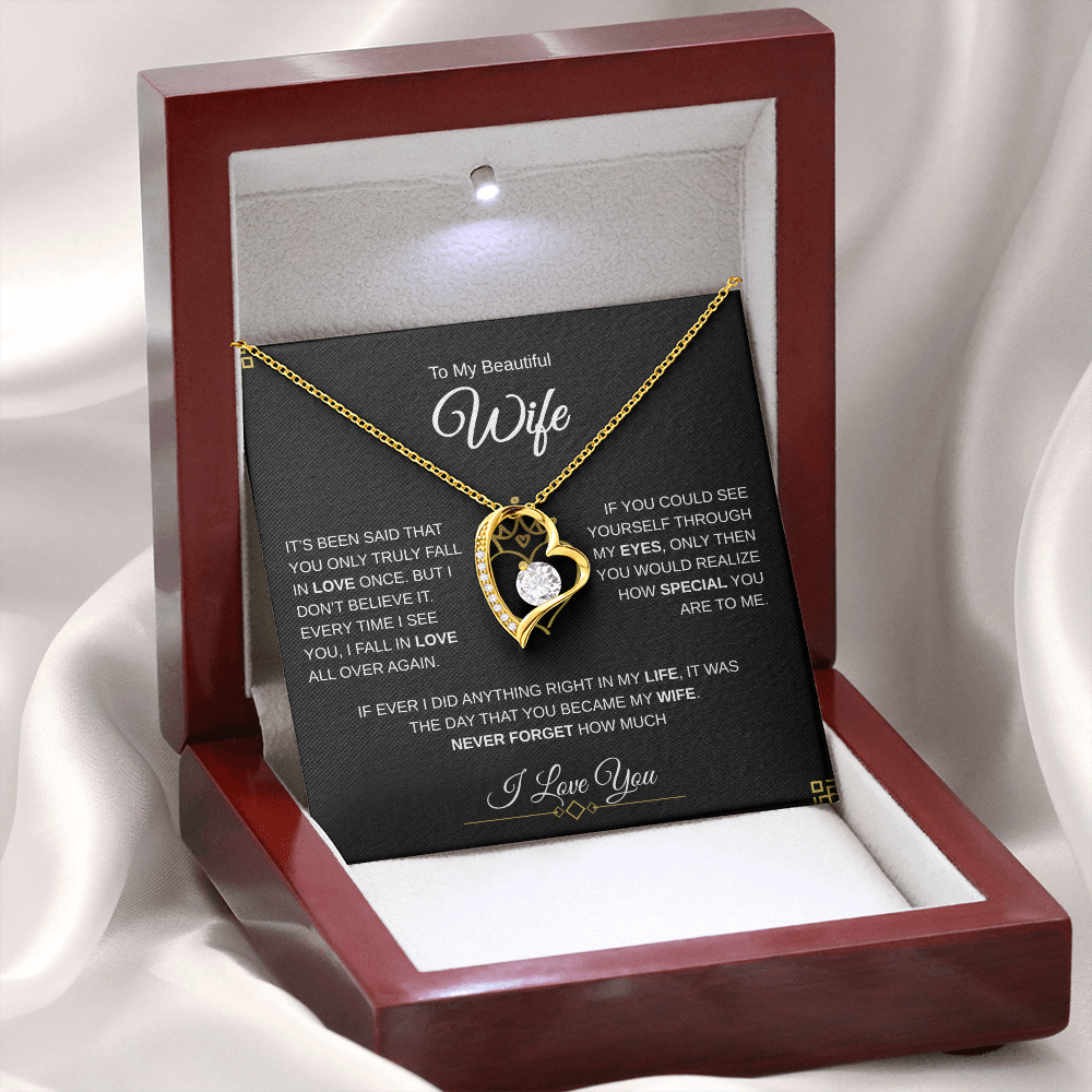 To My Beautiful Wife | Forever Love Necklace