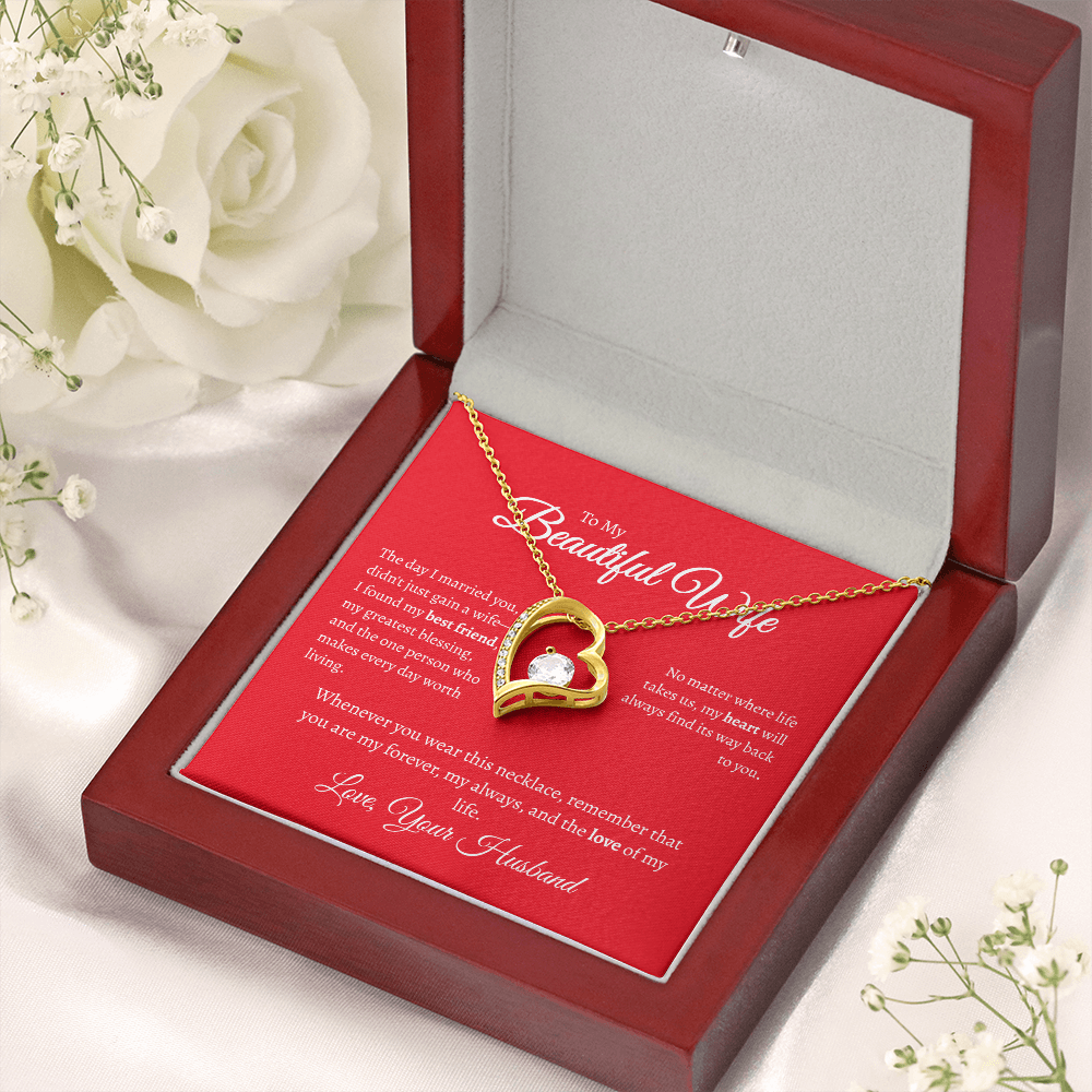 To My Beautiful Wife | Forever Love Necklace