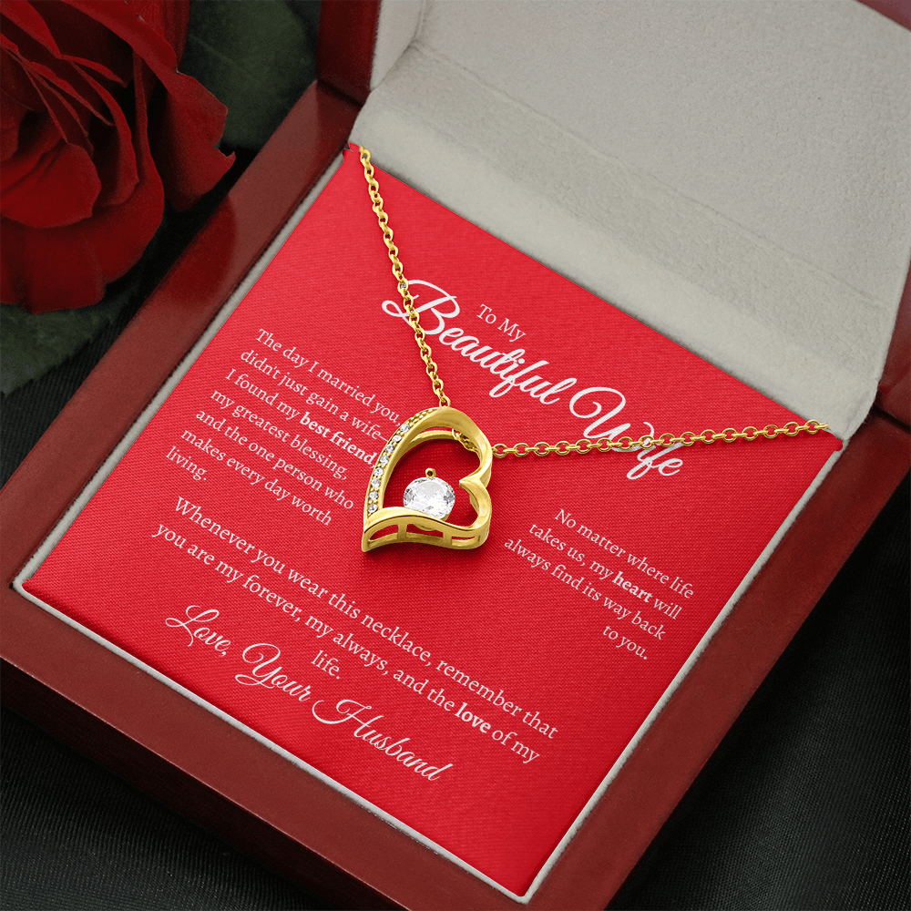 To My Beautiful Wife | Forever Love Necklace