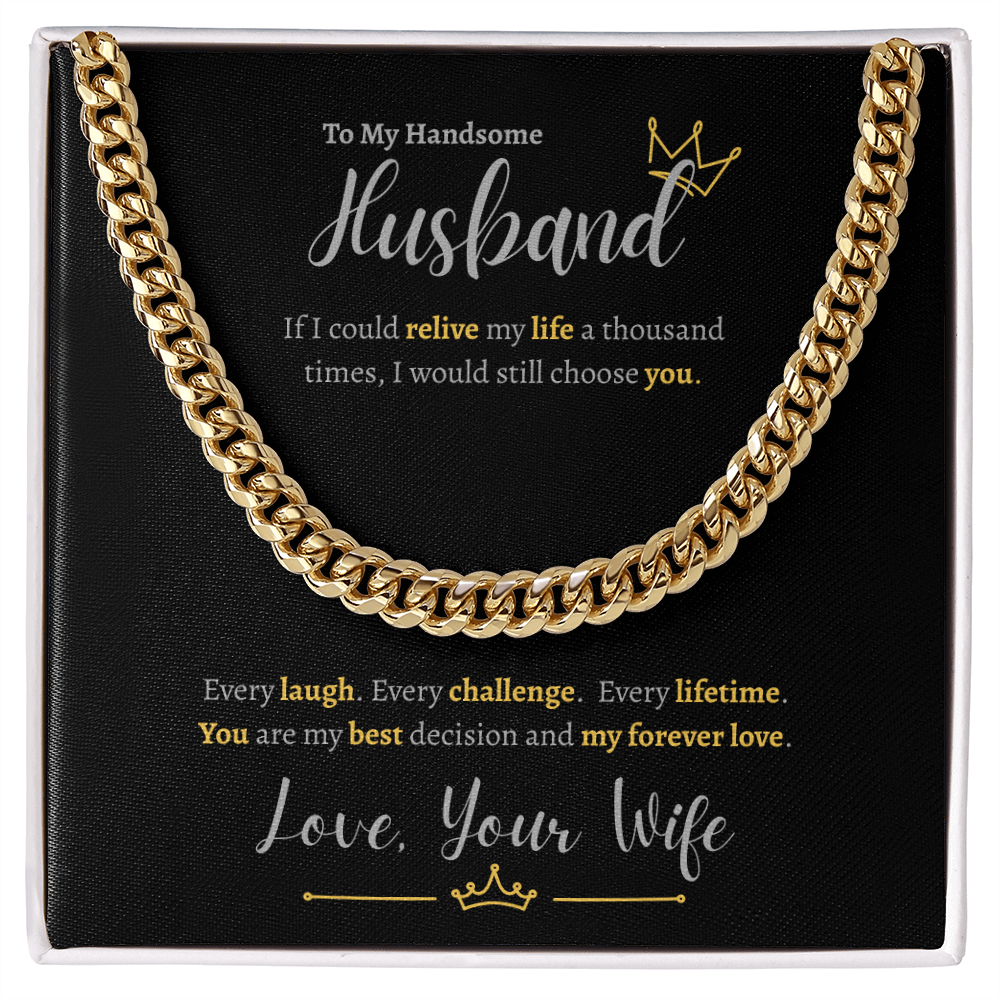 To My Handsome Husband | Cuban Link Chain