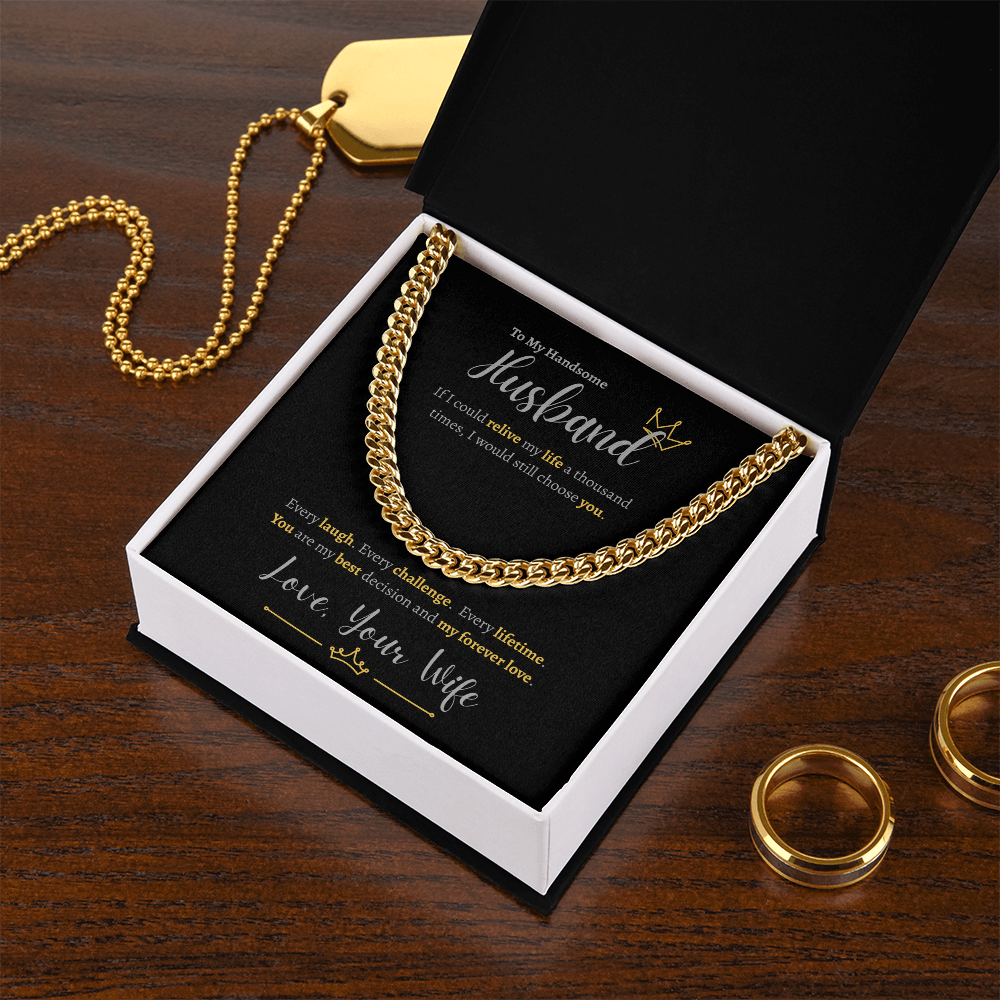 To My Handsome Husband | Cuban Link Chain