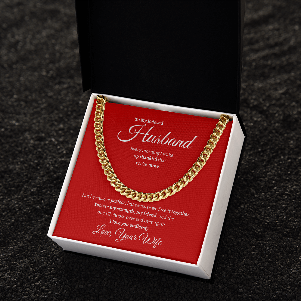 To My Beloved Husband | Cuban Link Chain