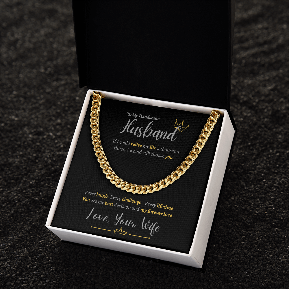 To My Handsome Husband | Cuban Link Chain
