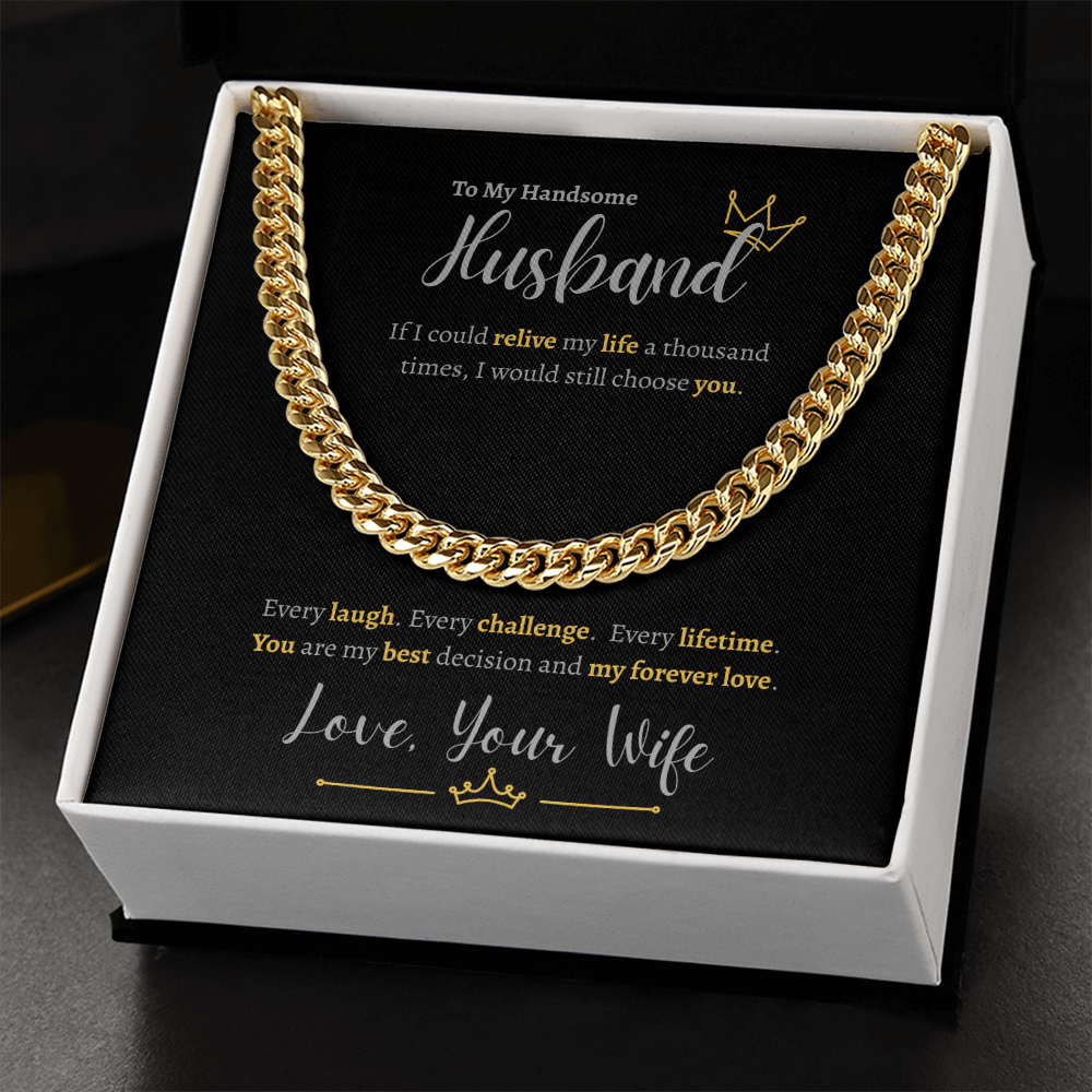 To My Handsome Husband | Cuban Link Chain