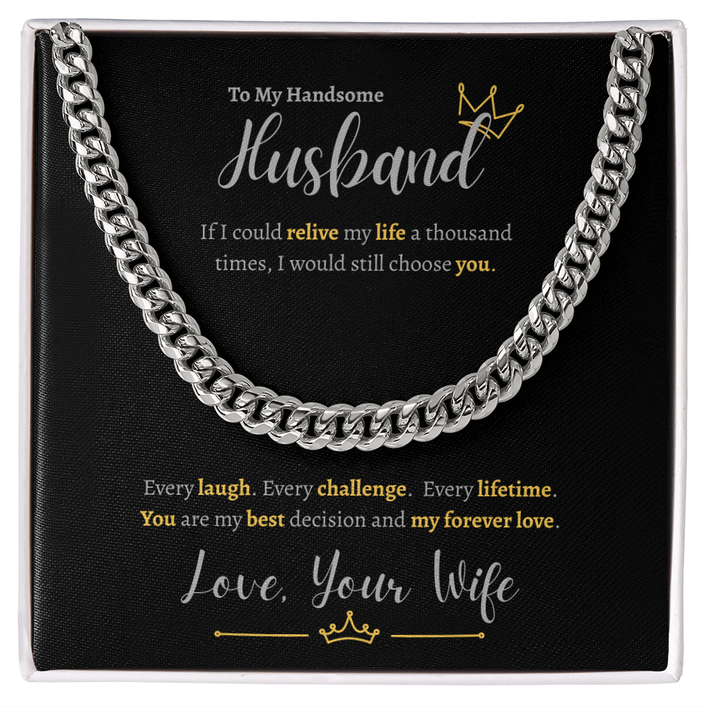 To My Handsome Husband | Cuban Link Chain