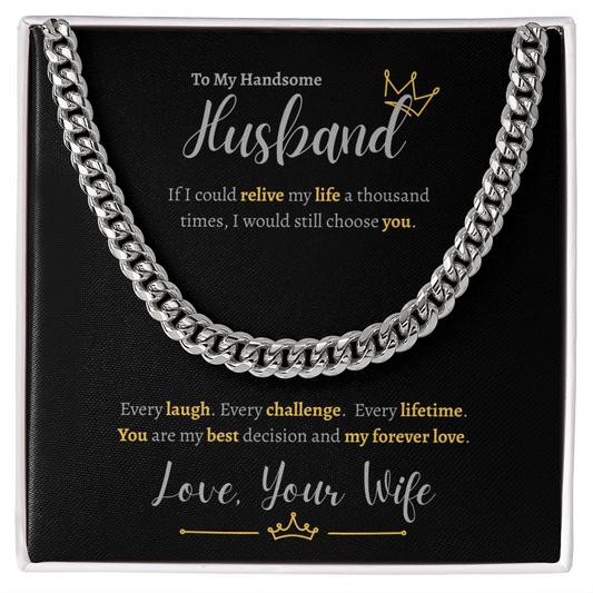 To My Handsome Husband | Cuban Link Chain