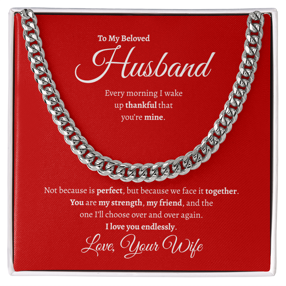 To My Beloved Husband | Cuban Link Chain