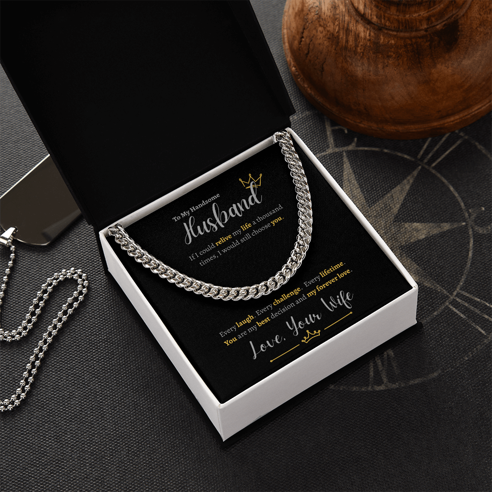 To My Handsome Husband | Cuban Link Chain