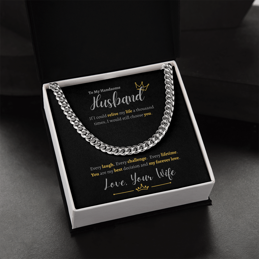 To My Handsome Husband | Cuban Link Chain